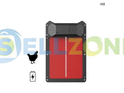 Αυτόματη πόρτα για κοτέτσι με μπαταρίες κόκκινη - I48